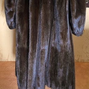 Black Glama Dark Chocolate mink swing coat